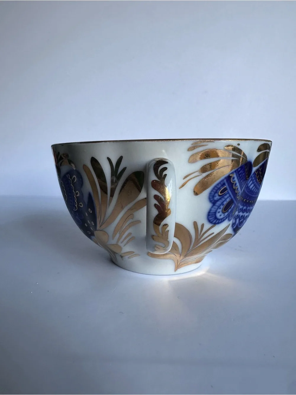 Lomonosov Golden Garden Porcelain Cup and Saucer gold/cobalt